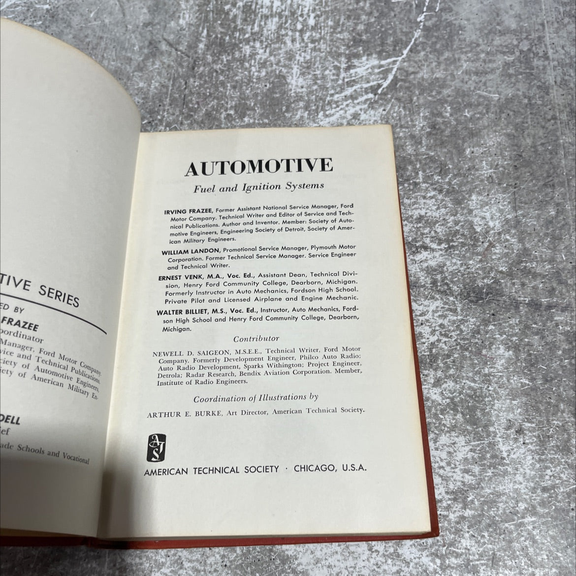 automotive fuel and ignition systems book, by irving frazee, william landon, ernest venk, walter billi et, 1962 image 2