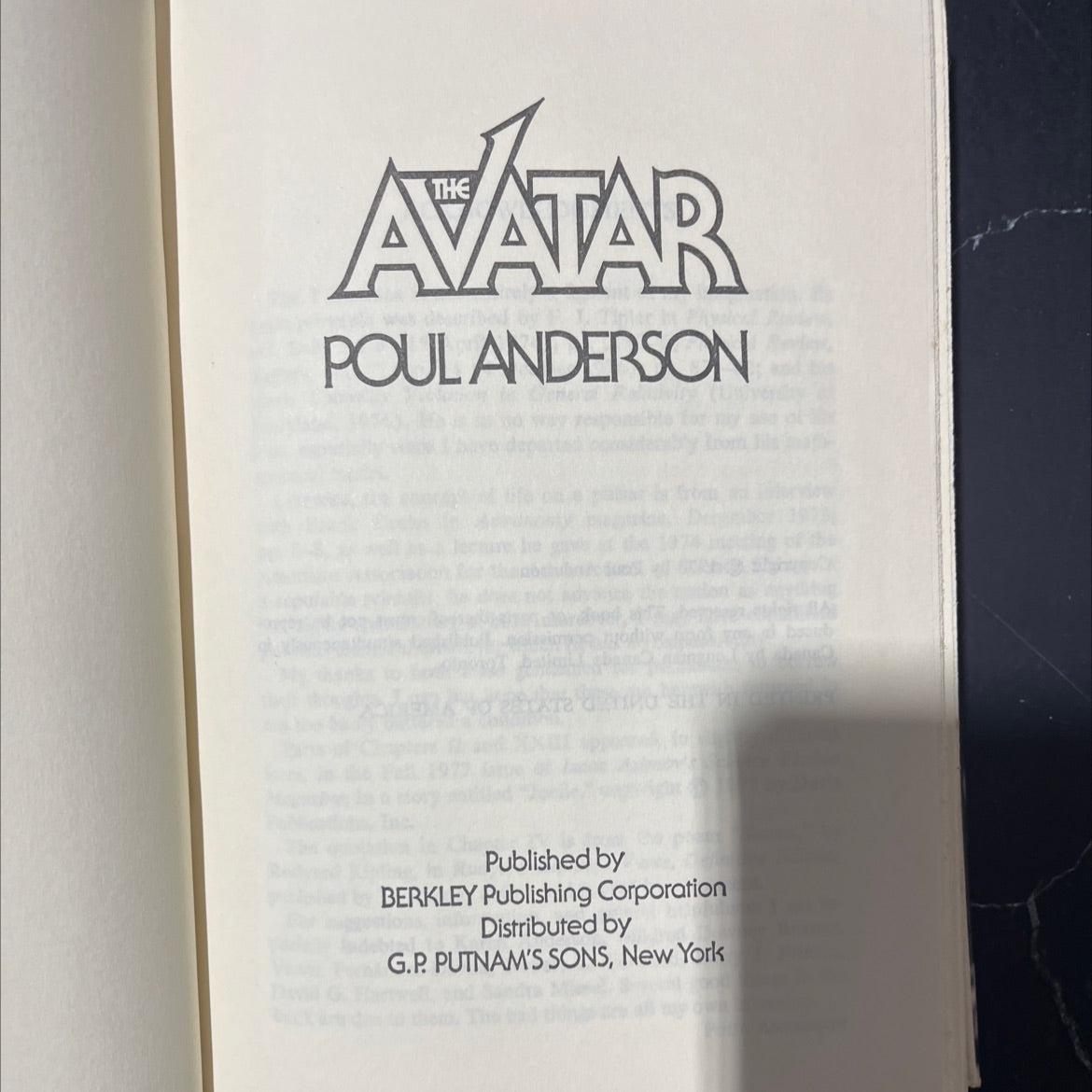 avatar book, by poul anderson, 1978 Hardcover image 2
