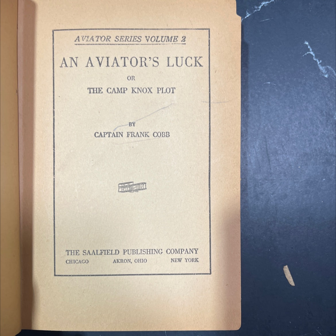 aviator's luck or the camp knox plot book, by captain frank cobb, 1927 Hardcover image 2