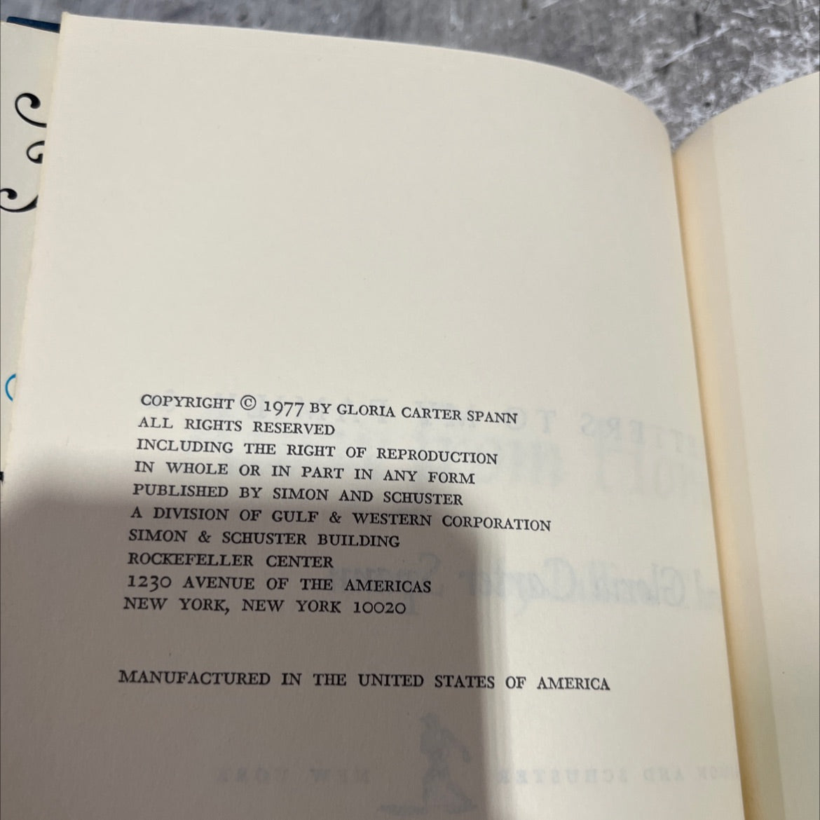 away from home letters to my family book, by Lillian Cartond Gloria Carter Spann, 1977 Hardcover image 3