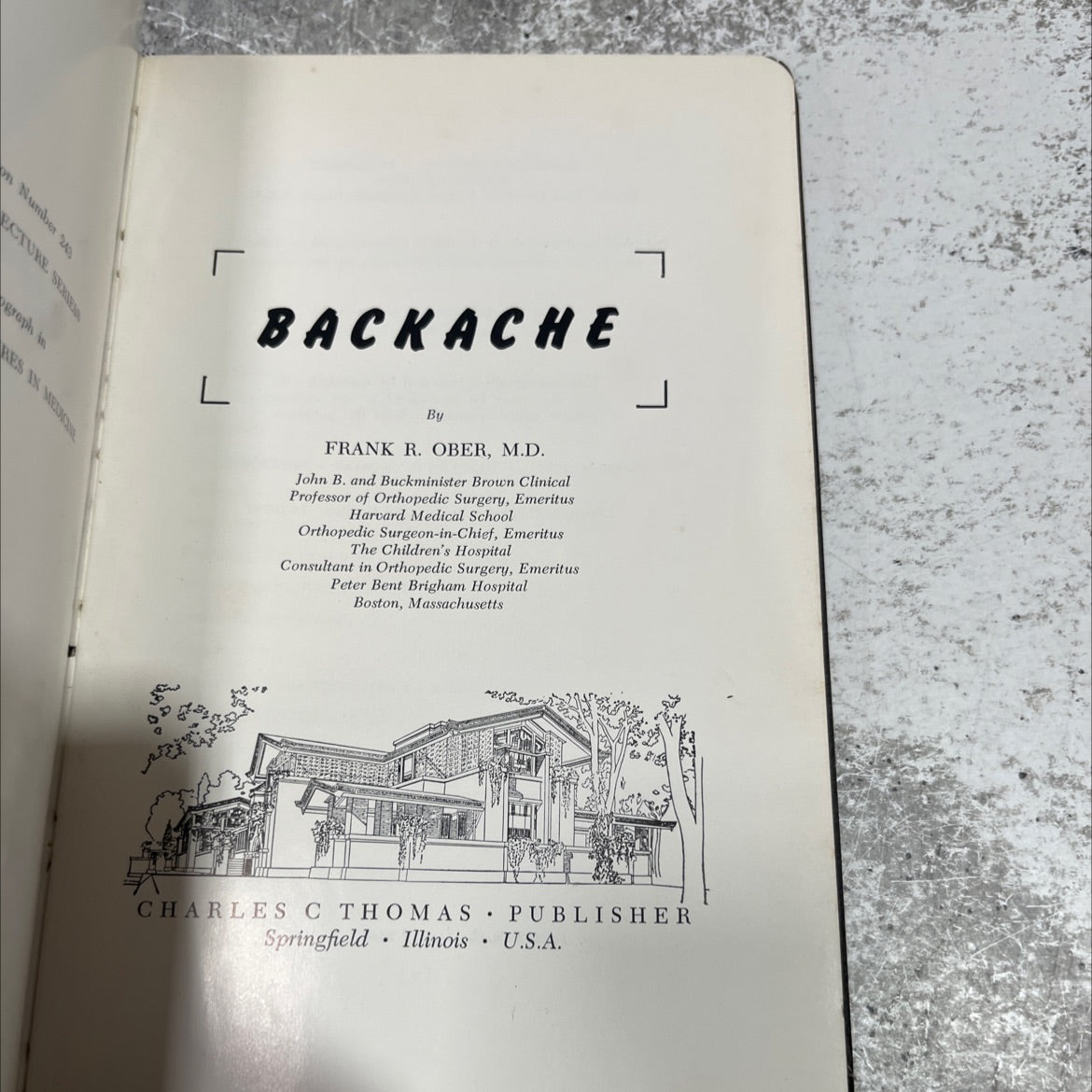 backache book, by frank r. ober, m.d., 1955 Leather image 2
