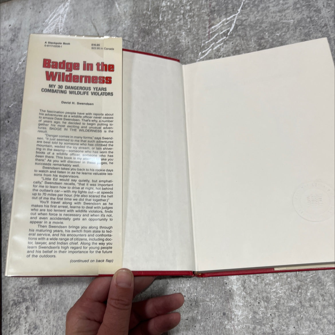 badge in the wilderness my 30 dangerous years combating wildlife violators book, by David H. Swendsen, 1985 Hardcover image 4