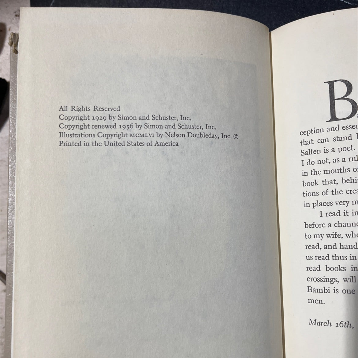 bambi book, by felix salten, 1956 Hardcover image 3