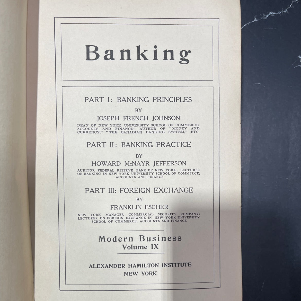banking principles, banking practice, foreign exchange book, by joseph french johnson, howard mcnayr jefferson, image 2