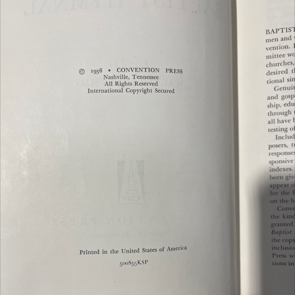 baptist hymnal book, by walter hines sims, 1956 Hardcover image 3