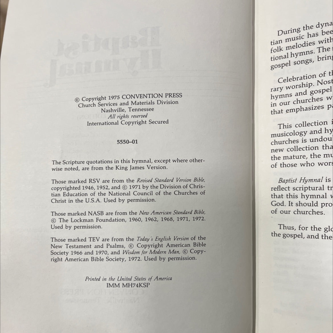 baptist hymnal book, by convention press, 1975 Hardcover image 3