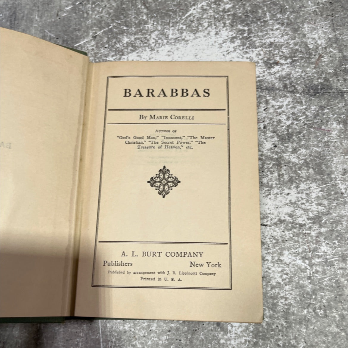 barabbas book, by marie corelli, 1921 Hardcover image 2