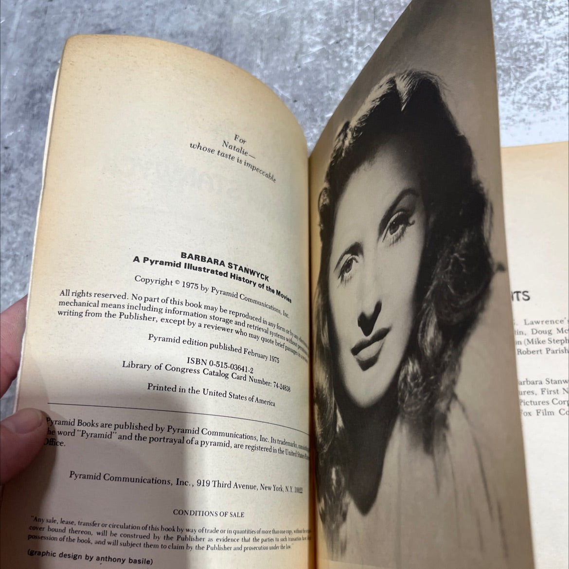 barbara stanwyck book, by jerry vermilye, 1975 Paperback image 3