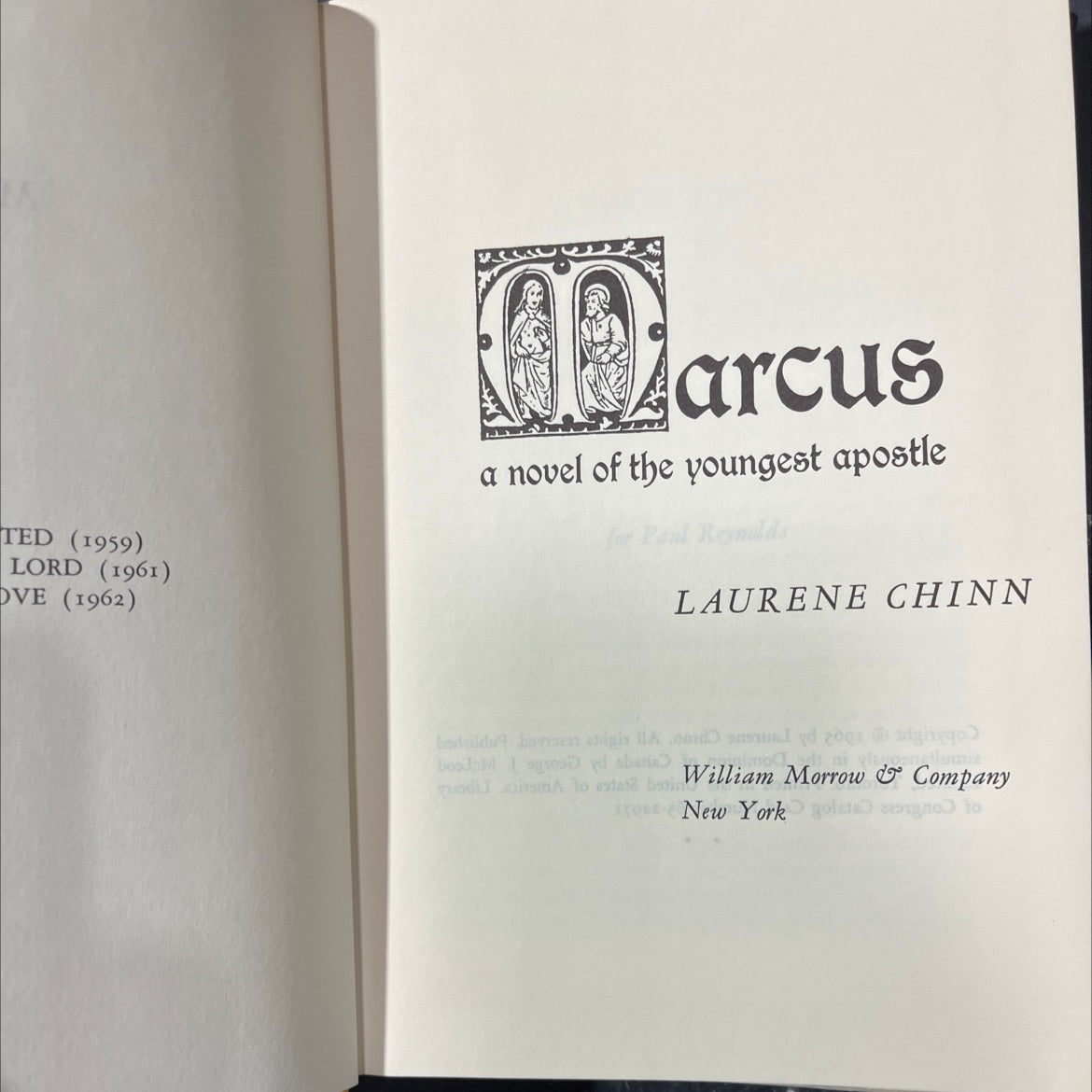 barcus a novel of the youngest apostle book, by laurene chinn, 1965 Hardcover image 2