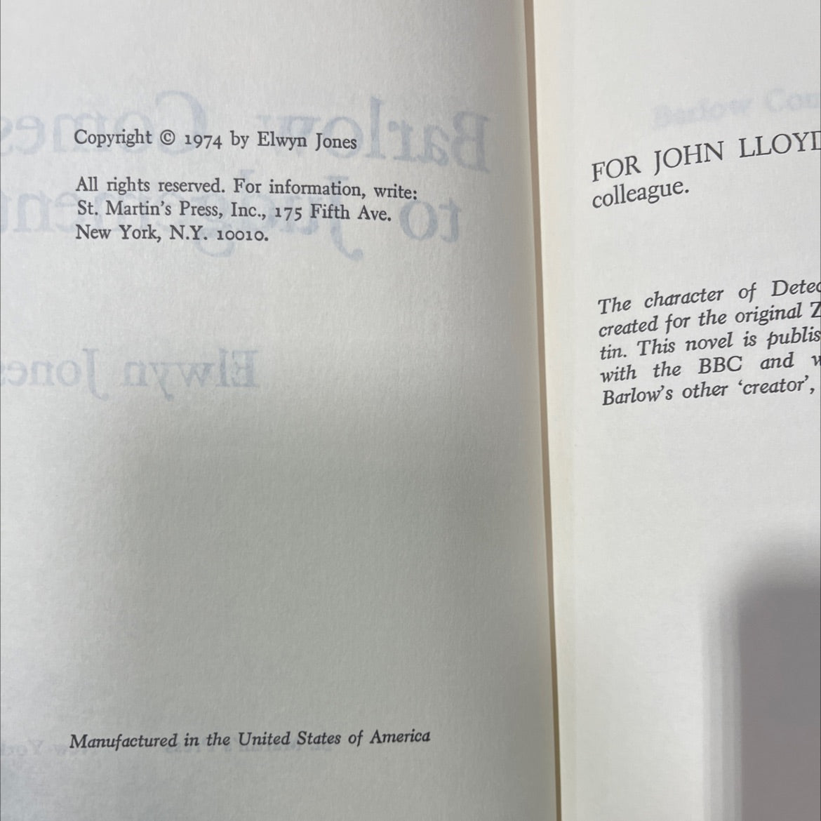 barlow comes to judgement book, by elwyn jones, 1974 Hardcover image 3