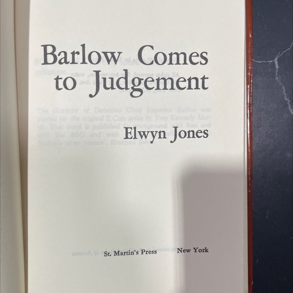 barlow comes to judgement book, by elwyn jones, 1974 Hardcover image 2