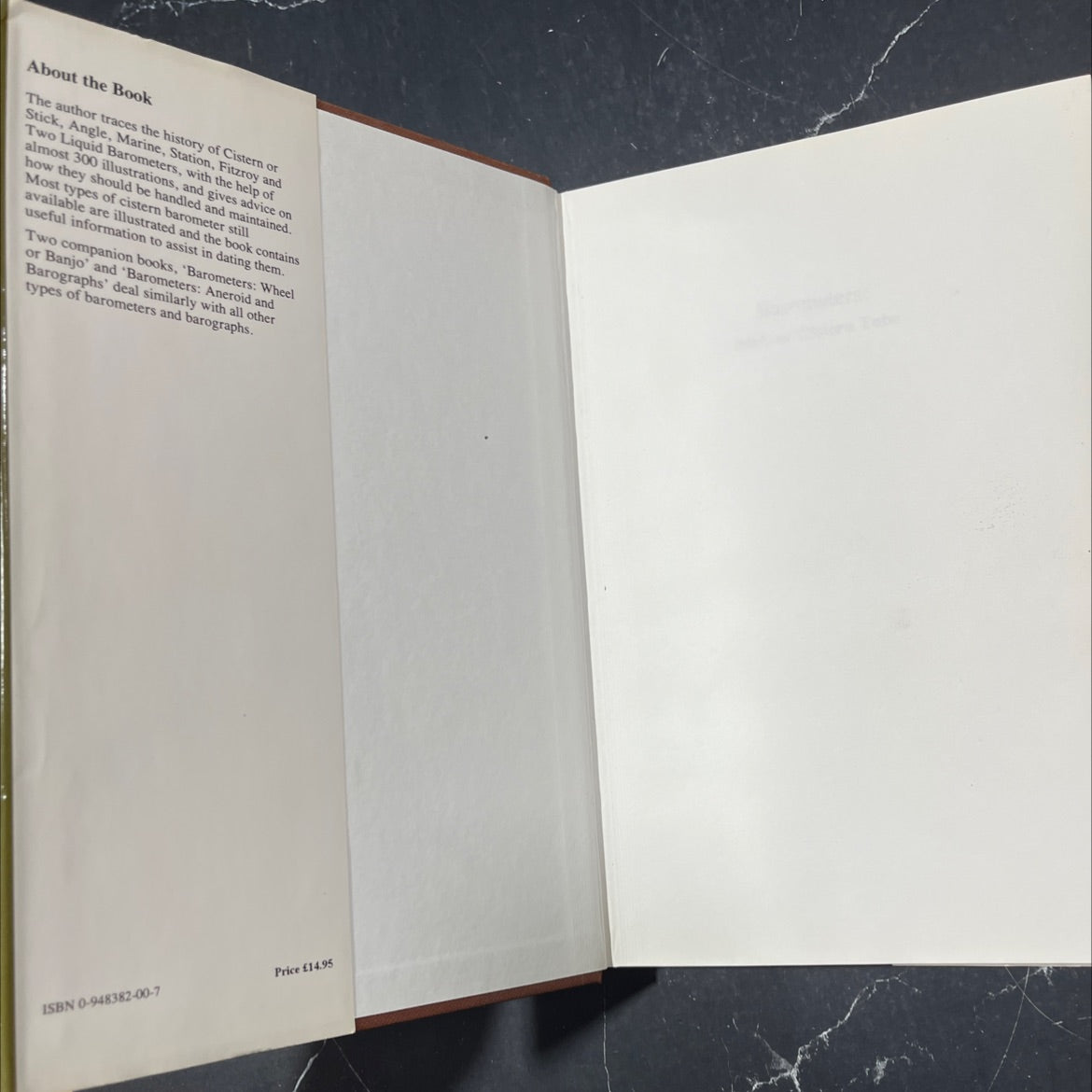 barometers: stick or cistern tube book, by edwin banfield, 1996 Hardcover image 4