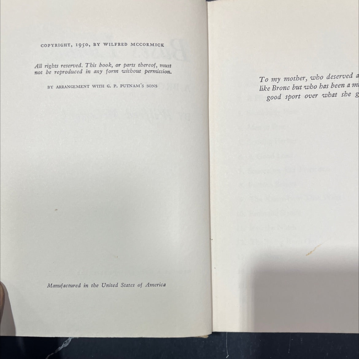 bases loaded a bronc burnett story book, by wilfred mccormick, 1950 Hardcover image 3
