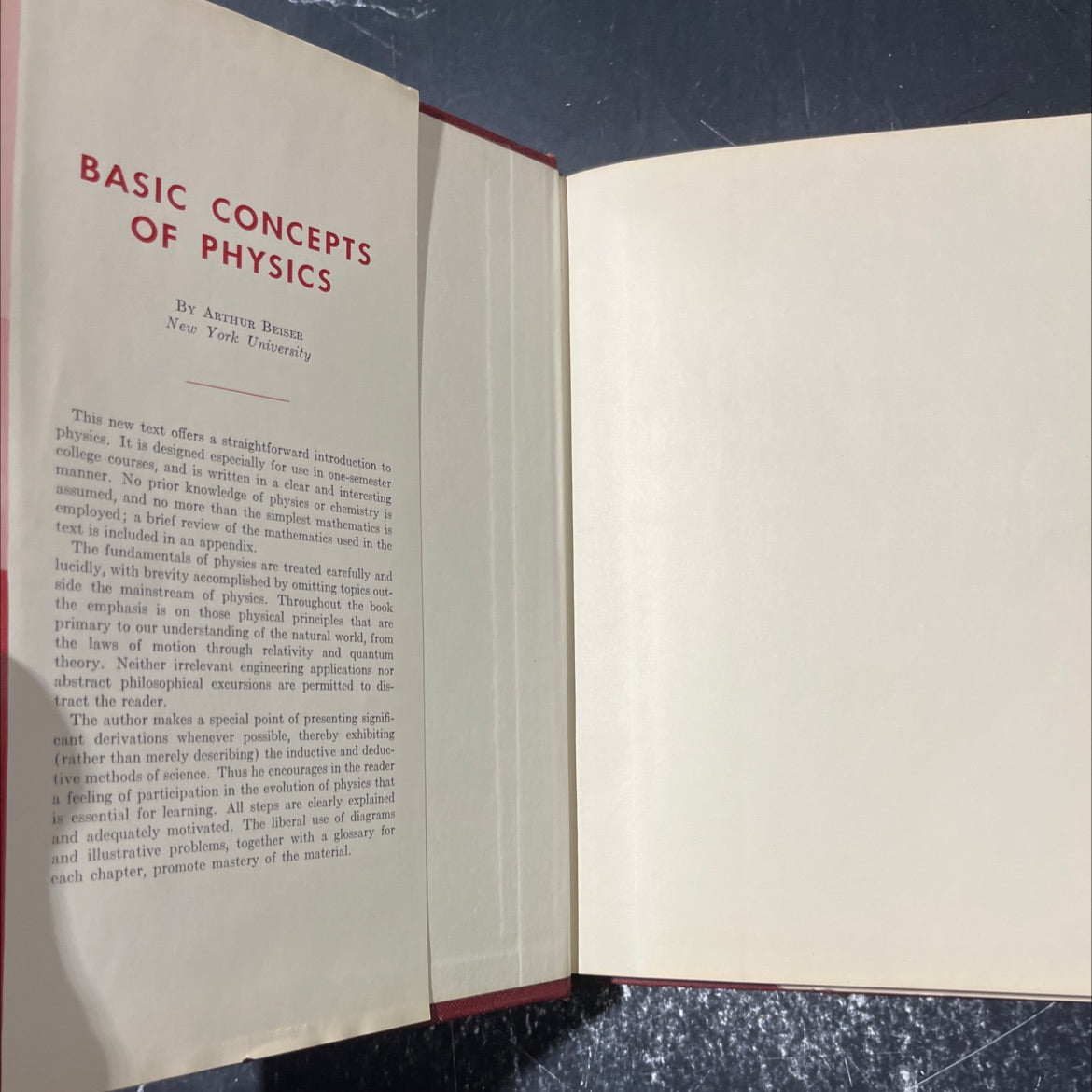 basic concepts of physics book, by arthur beiser, 1961 Hardcover image 4