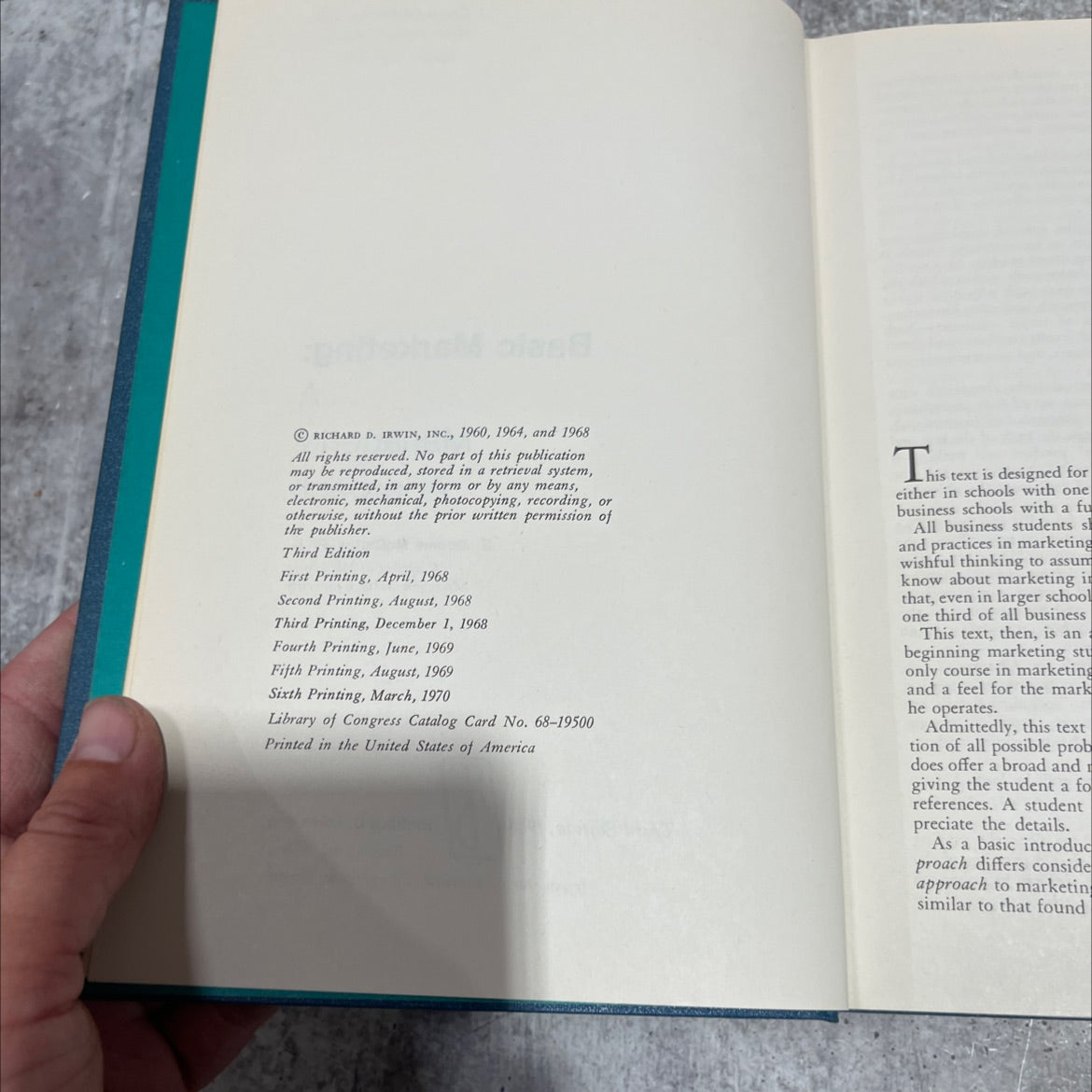 basic marketing: a managerial approach book, by e. jerome mccarthy, 1970 Hardcover image 3