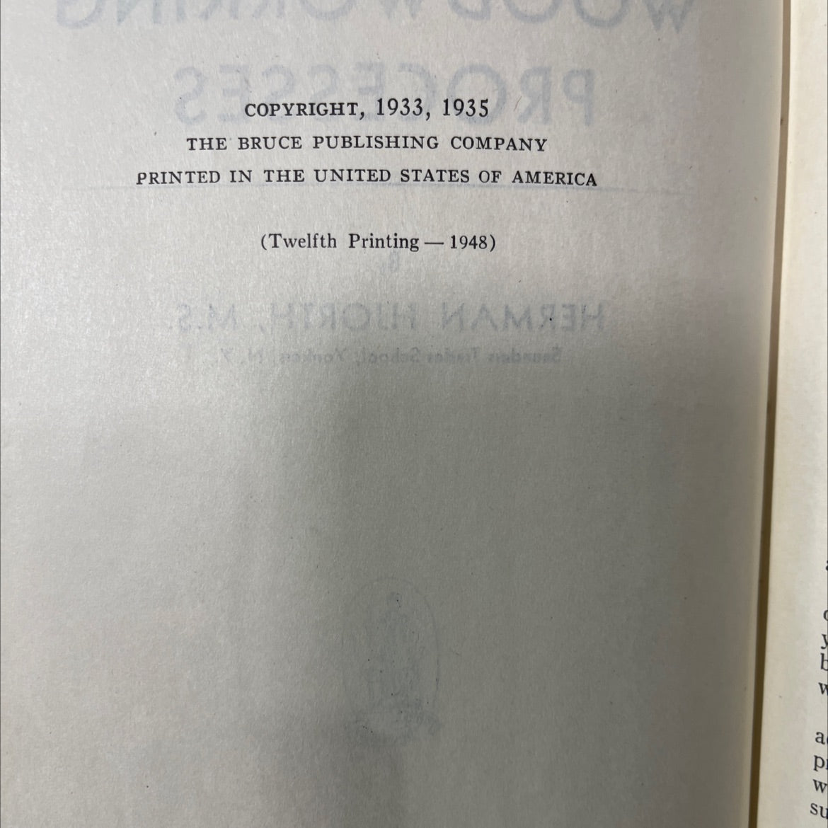 basic woodworking processes book, by herman hjorth, 1948 Hardcover image 3