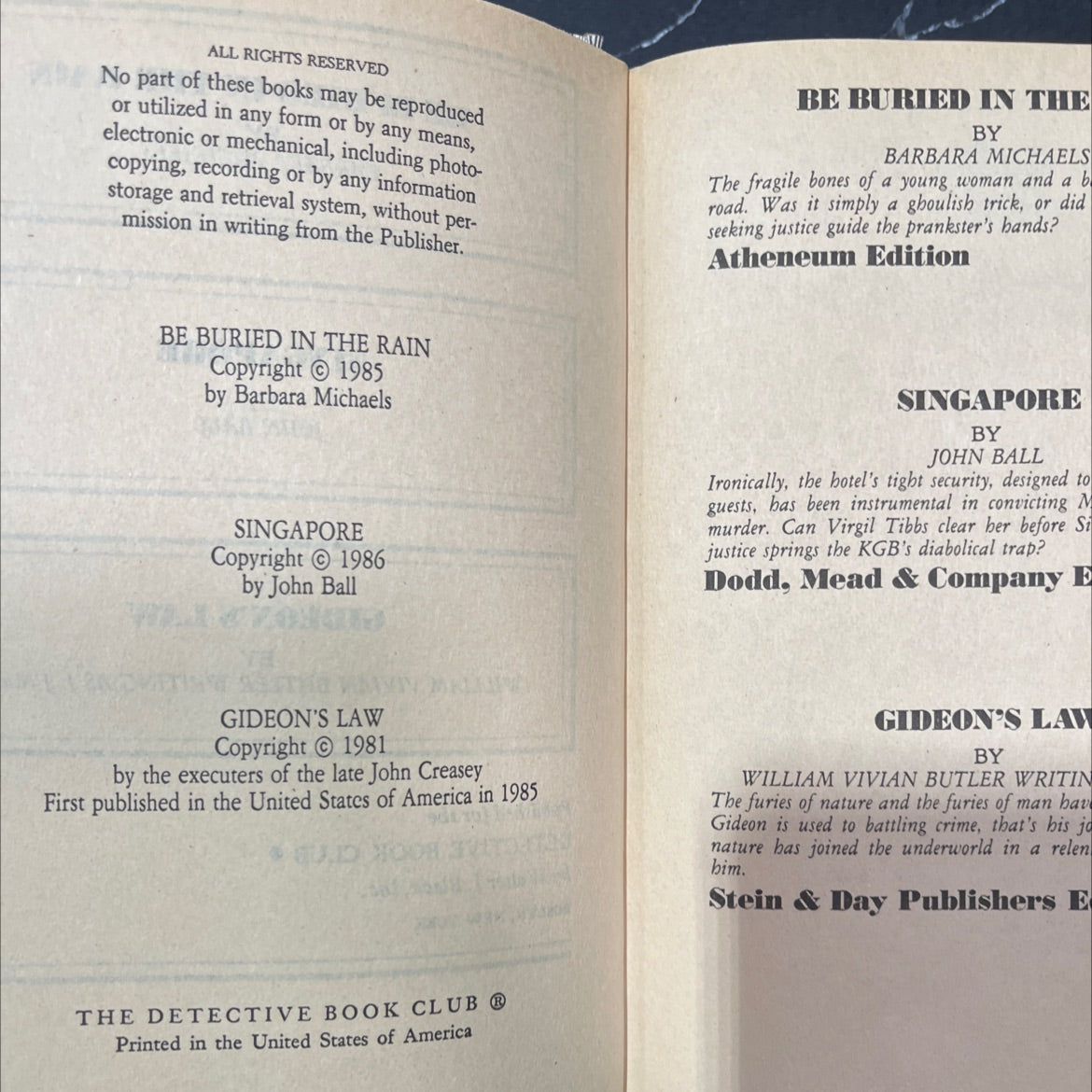 be buried in the rain book, by barbara michaels, 1985 Hardcover image 3