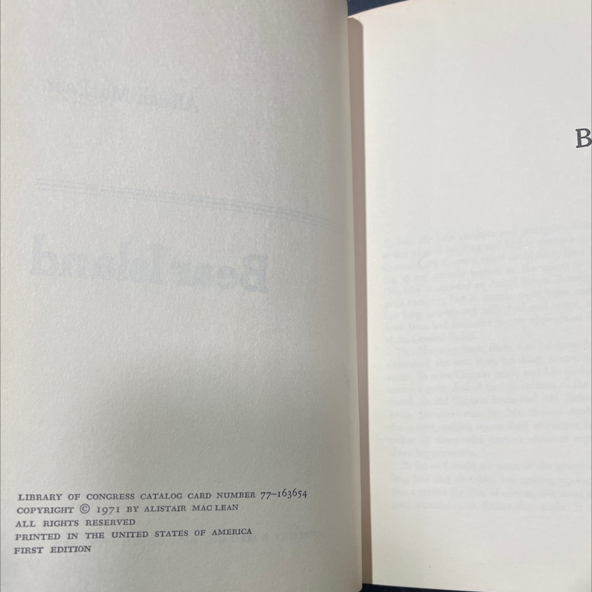 bear island book, by alistair maclean, 1971 Hardcover image 3