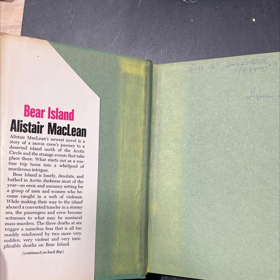 bear island book, by alistair maclean, 1971 Hardcover image 4
