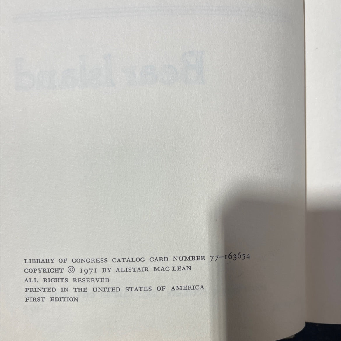 bear island book, by alistair maclean, 1971 Hardcover image 3