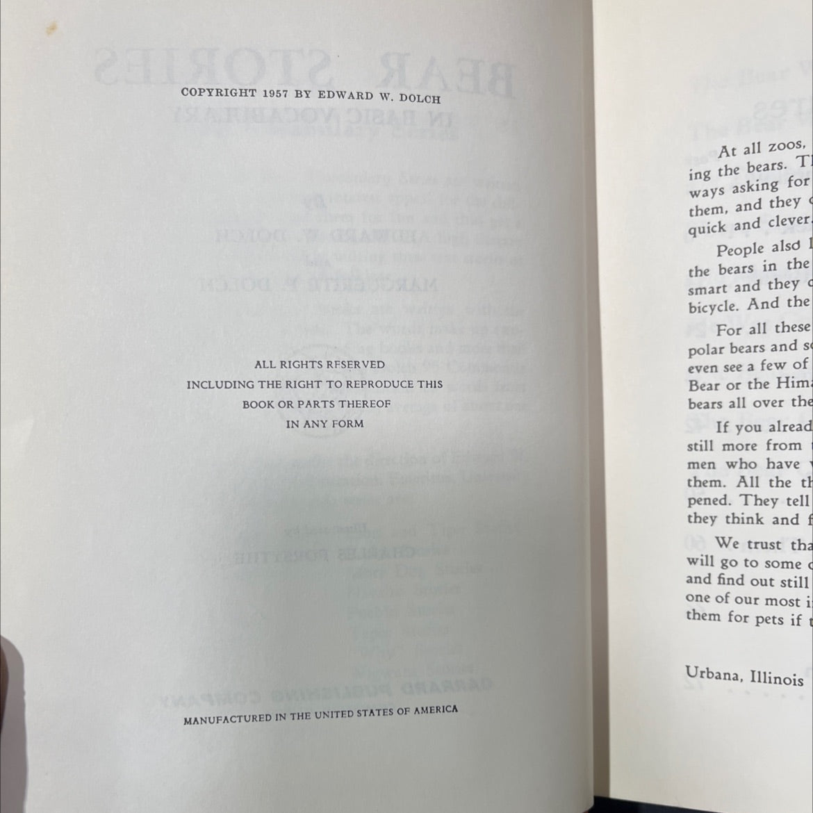 bear stories in basic vocabulary book, by edward w. dolch and marguerite p. dolch, 1957 Hardcover image 3