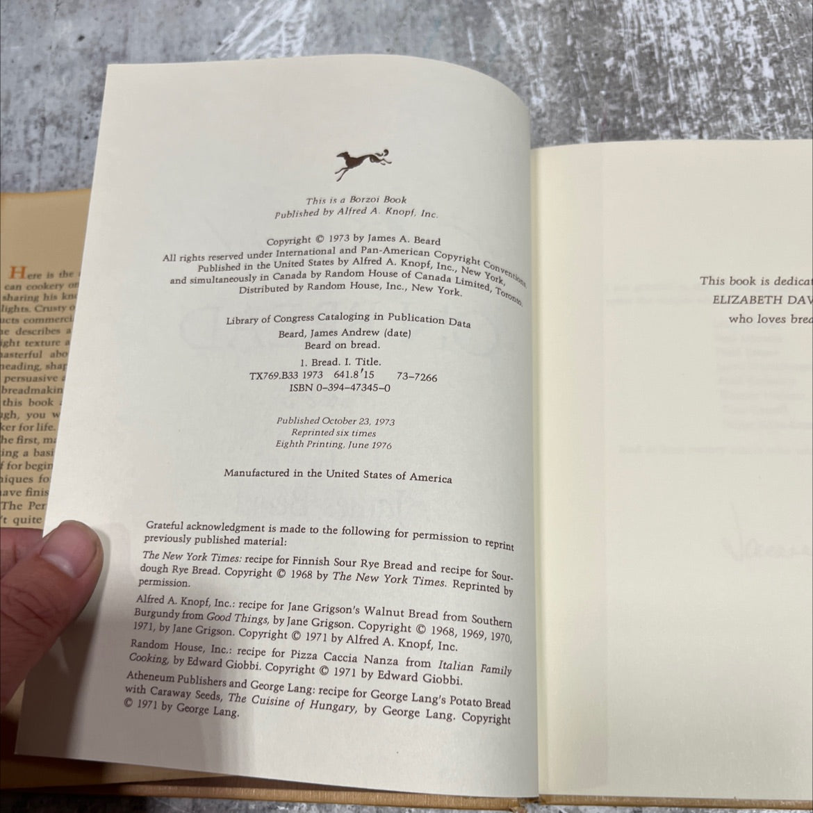 beard on bread book, by james beard, 1973 Hardcover image 3