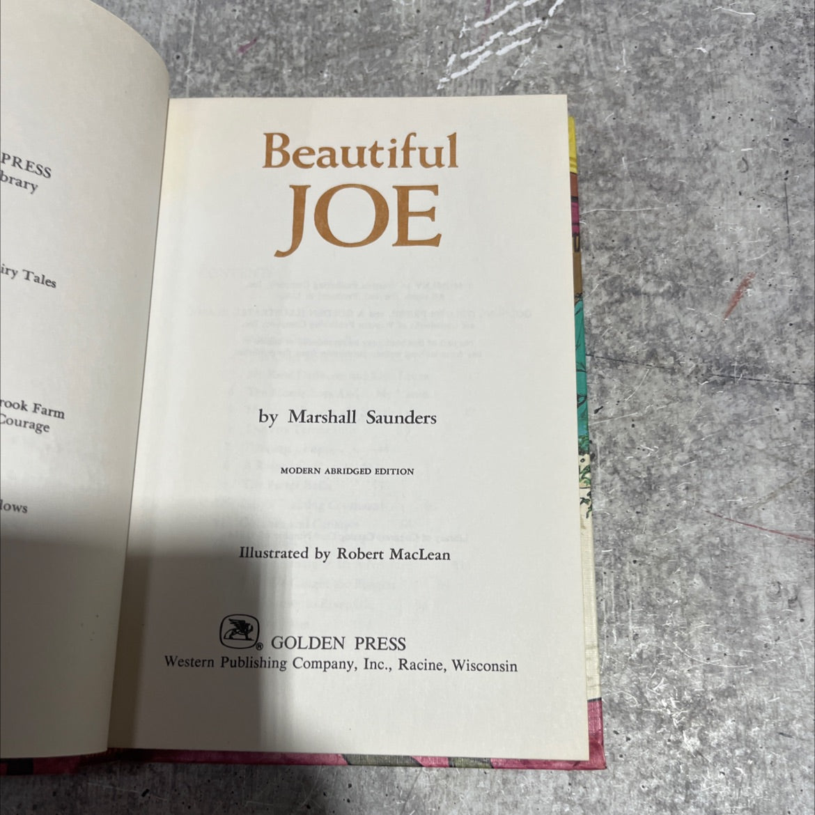 beautiful joe book, by marshall saunders, 1965 Hardcover image 2