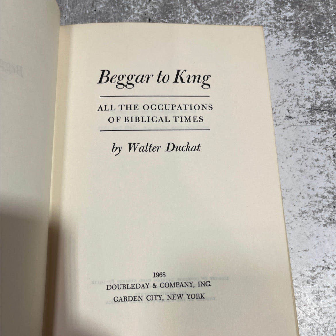 beggar to king all the occupations of biblical times book, by walter duckat, 1968 Hardcover image 2