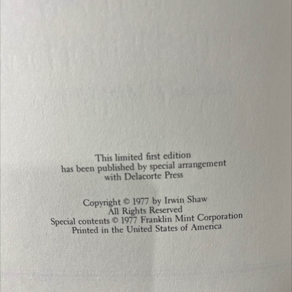 beggarman, thief book, by irwin shaw, 1977 Leather image 3