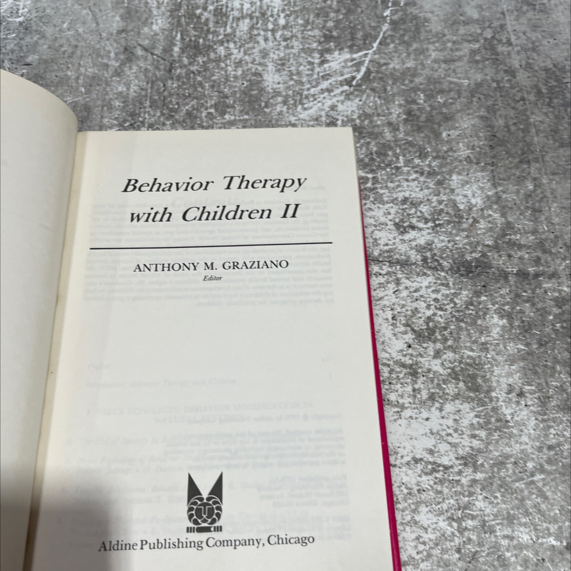 behavior therapy with children ii book, by anthony m. graziano, 1975 Hardcover image 2