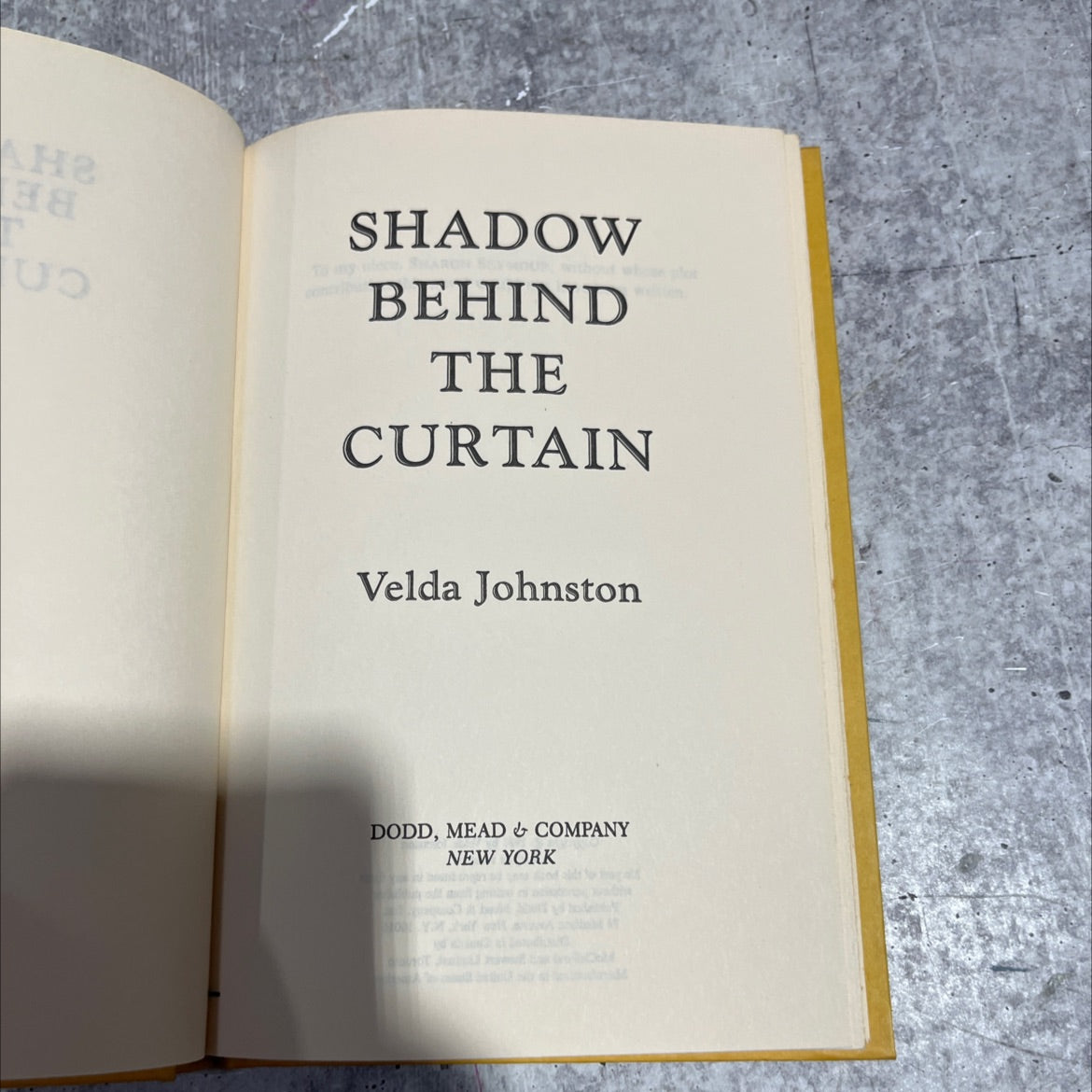 behind the curtain book, by velda johnston, 1985 Hardcover image 2