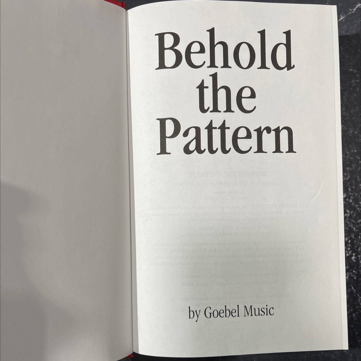 behold the pattern book, by Goebel Music, 1991 Hardcover image 2