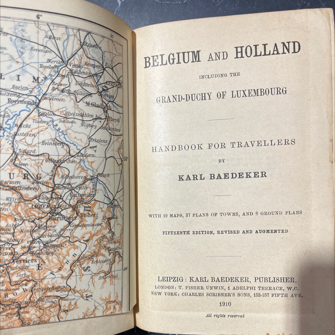 belgium and holland including the grand-duchy of luxembourg handbook for travellers book, by karl baedeker, 1910 image 2