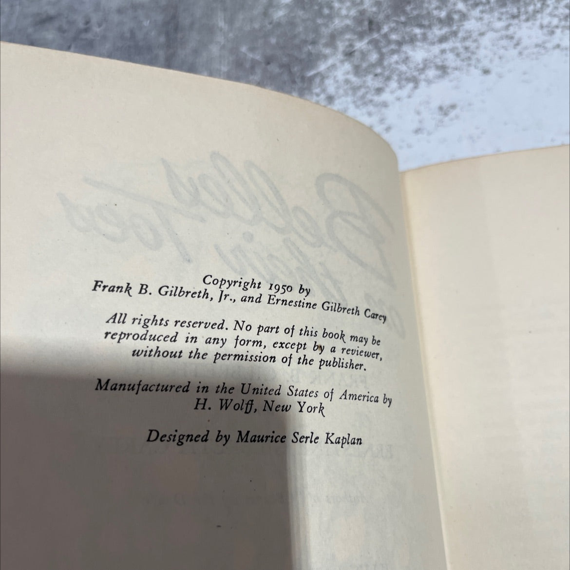 belles on their toes book, by Frank B. Gilbreth, Jr. and Ernestine Gilbreth Carey, 1950 Hardcover image 3