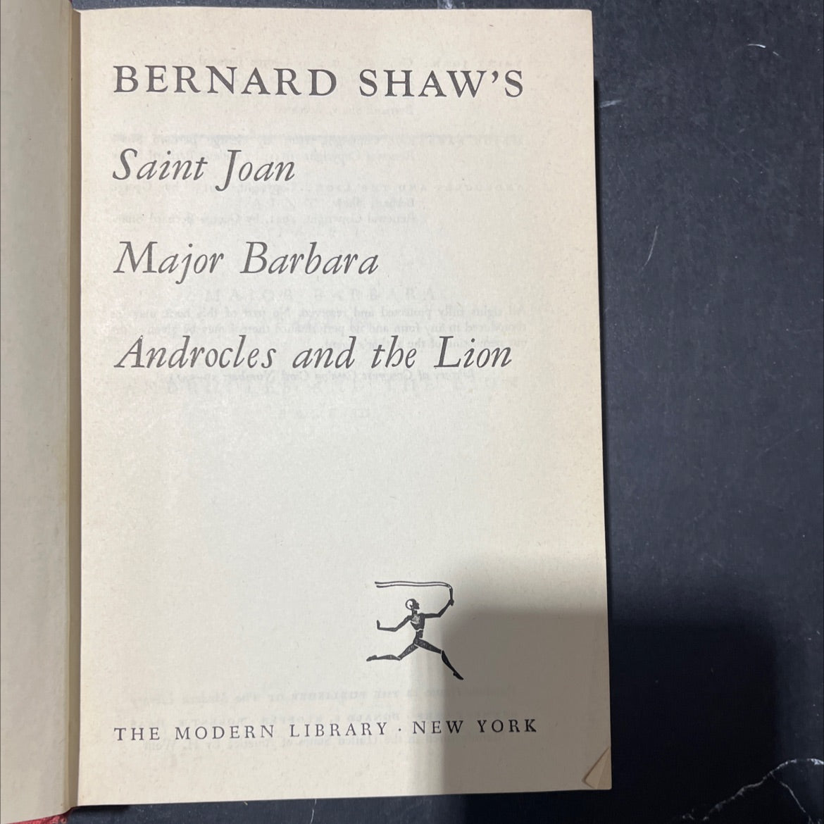 bernard shaw's saint joan major barbara androcles and the lion book, by george bernard shaw, 1952 Hardcover image 2