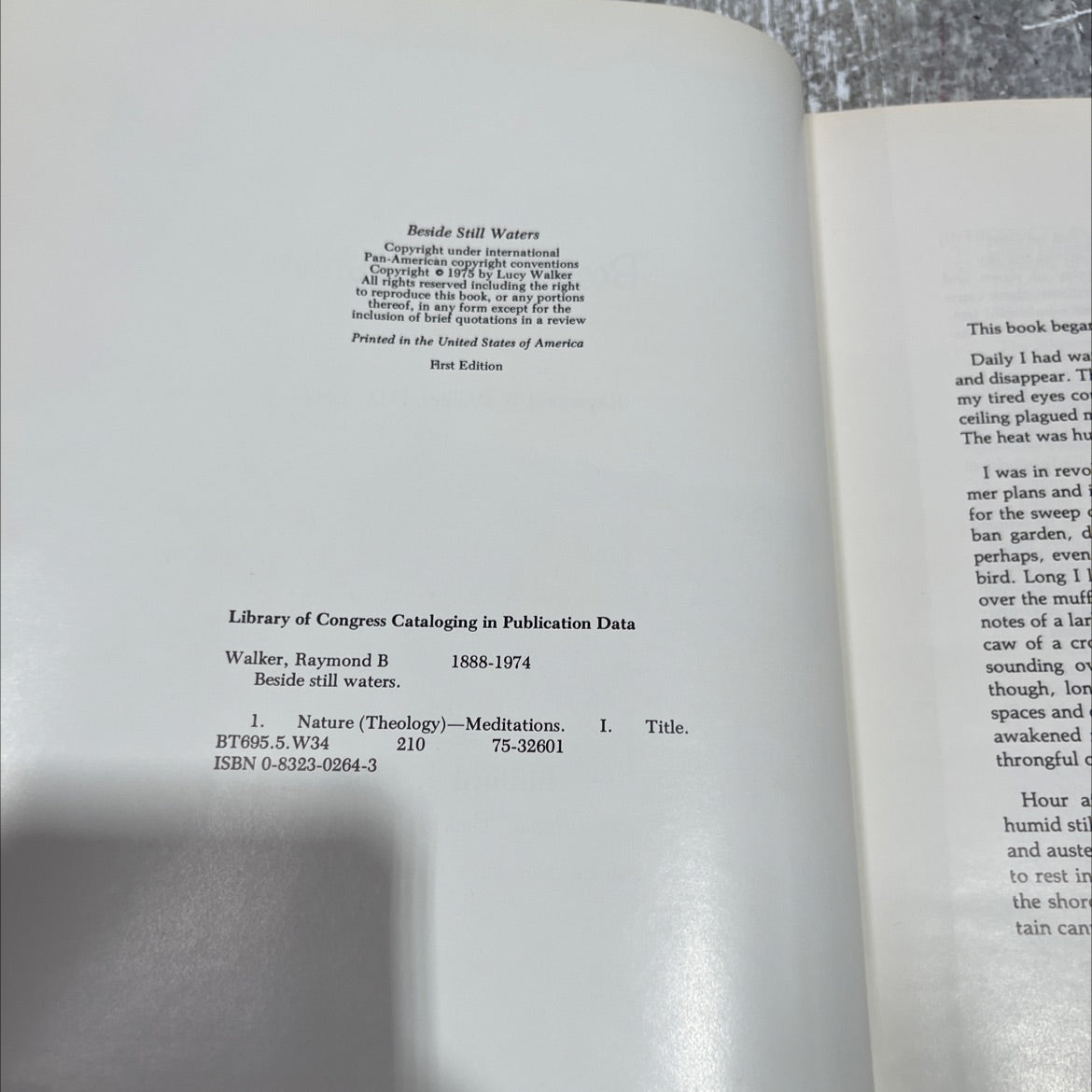 beside still waters book, by raymond b. walker, 1975 Hardcover image 3