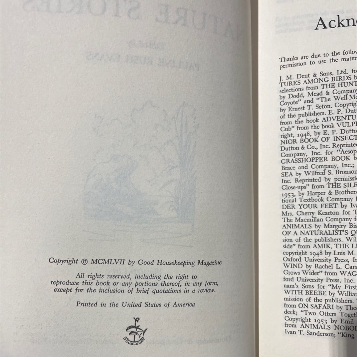best book of nature stories book, by pauline rush evans, 1957 Hardcover image 3