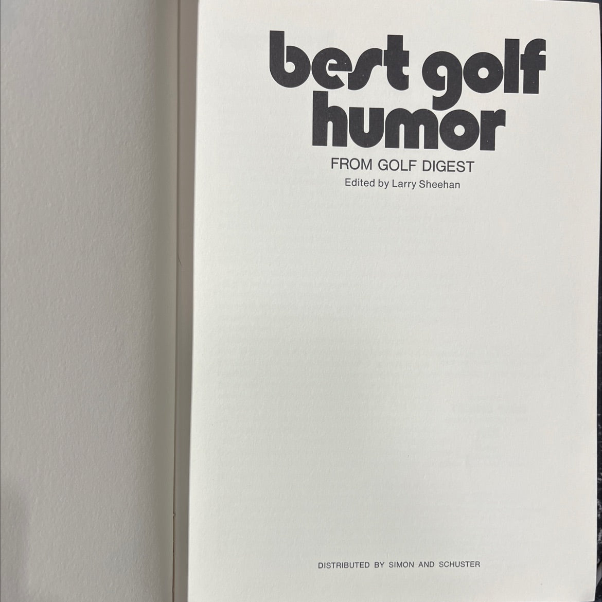 best golf humor book, by Larry Sheehan, 1972 Hardcover image 2