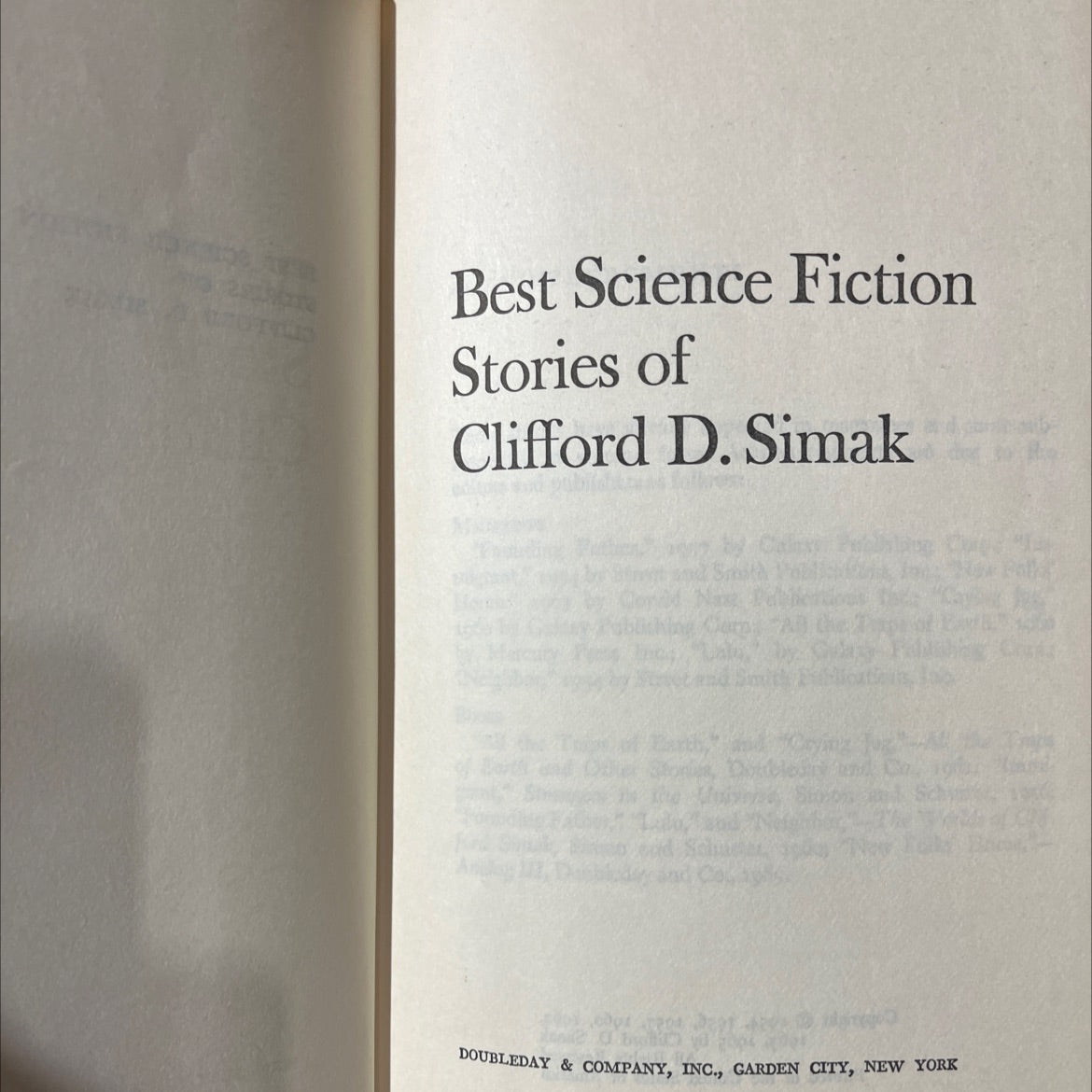 best science fiction stories of clifford d. simak book, by clifford d. simak, 1965 Hardcover image 2
