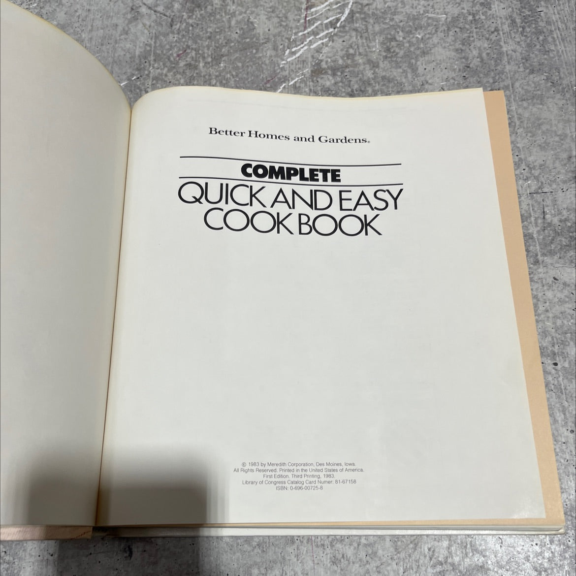 better homes and gardens complete quick and easy cook book book, by meredith corporation, 1983 Hardcover image 2
