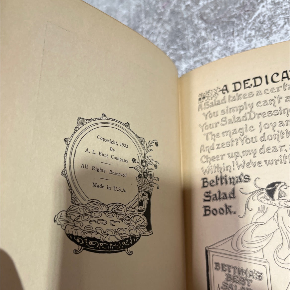 bettina's best salads and what to serve with them book, by louise bennettweaver and helen cowles lecron, 1923 Hardcover image 3