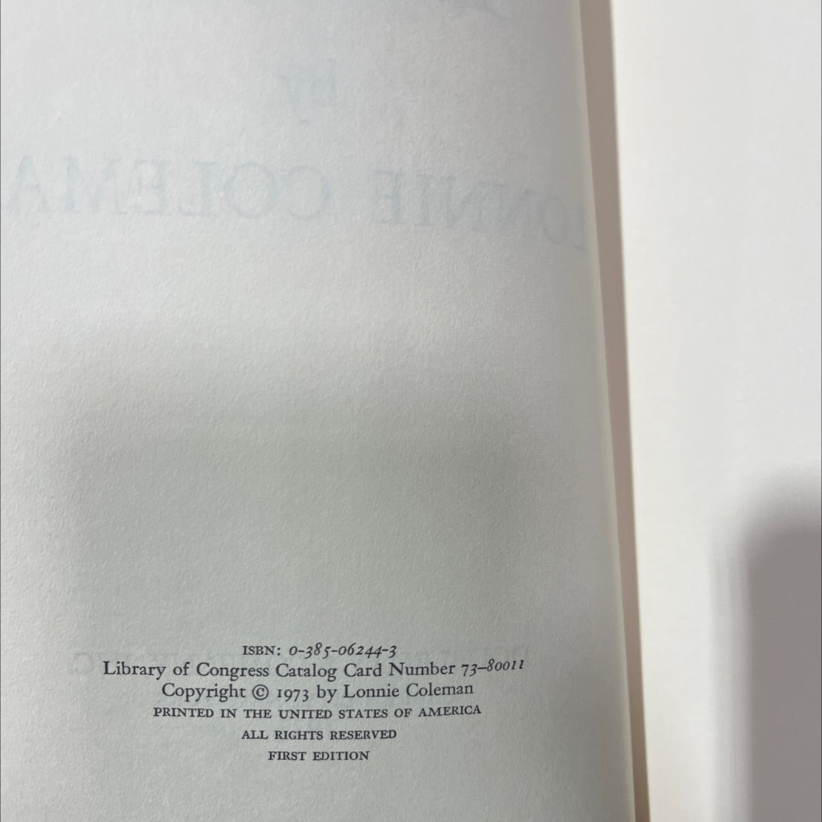 beulah land book, by lonnie coleman, 1973 Hardcover image 3