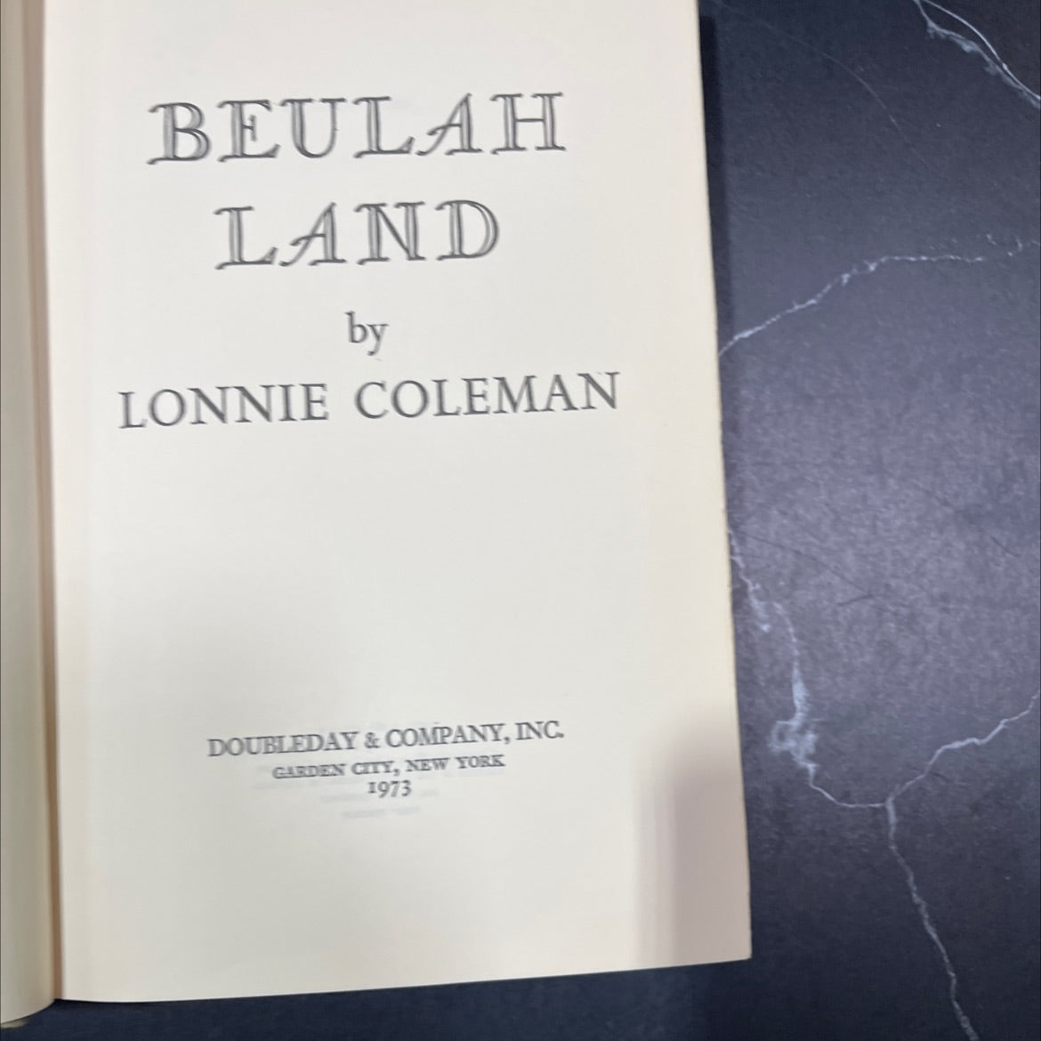 beulah land book, by lonnie coleman, 1973 Hardcover image 2