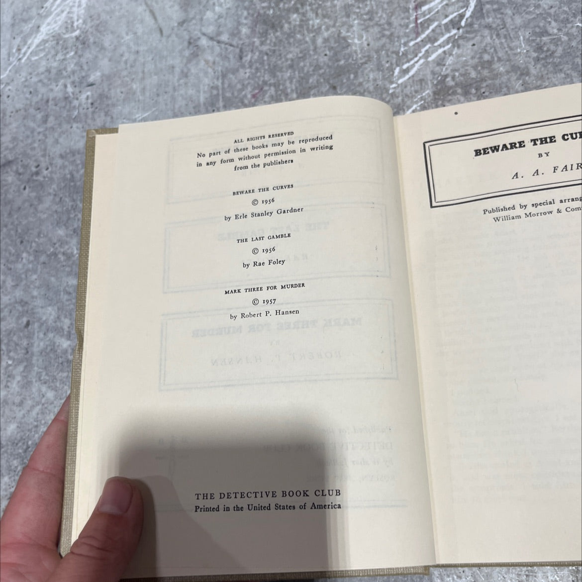 beware the curves book, by a. a. fair, 1956 Hardcover image 3