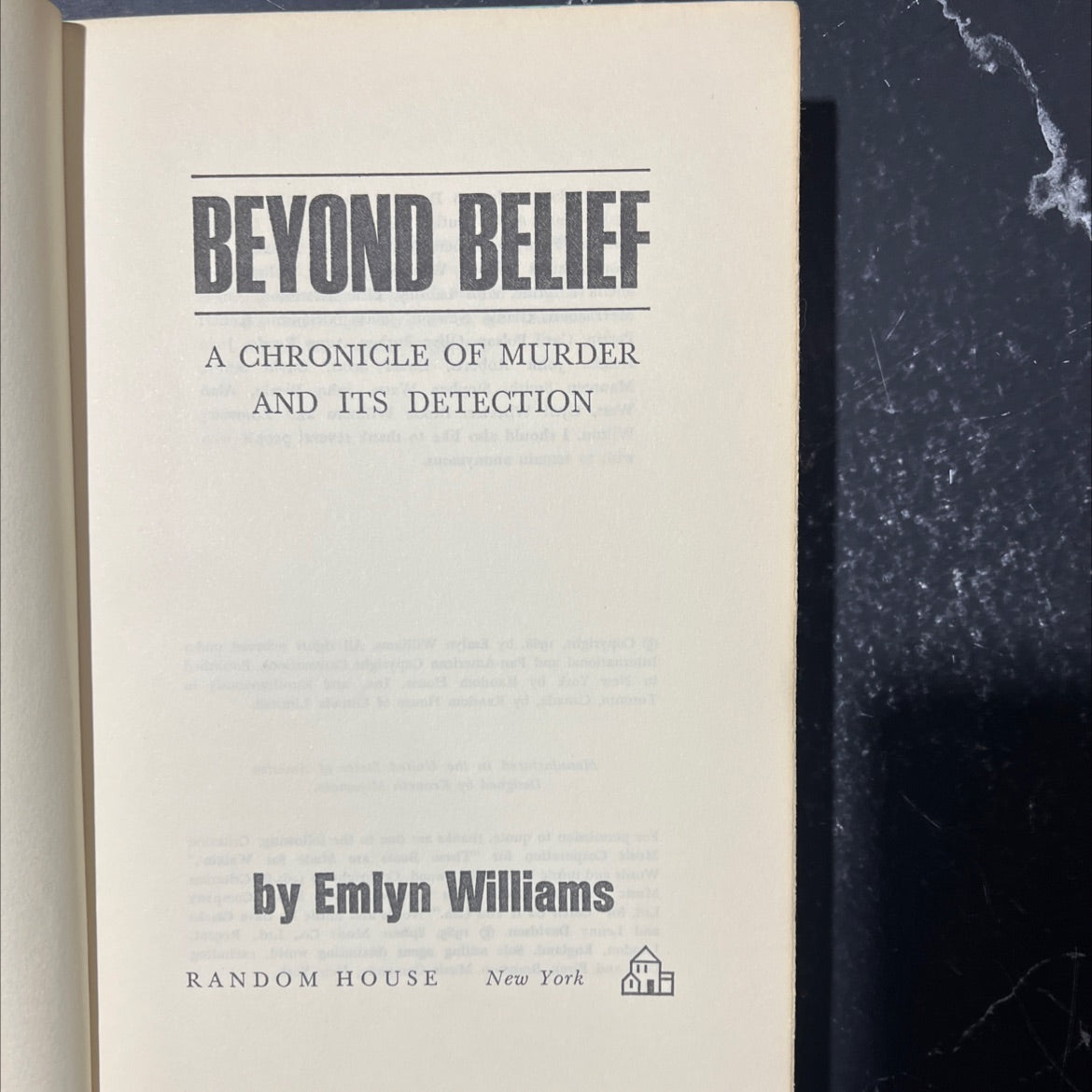 beyond belief a chronicle of murder and its detection book, by emlyn williams, 1968 Hardcover image 2