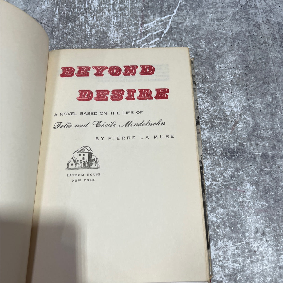 beyond desire book, by pierre la mure, 1955 Hardcover image 2
