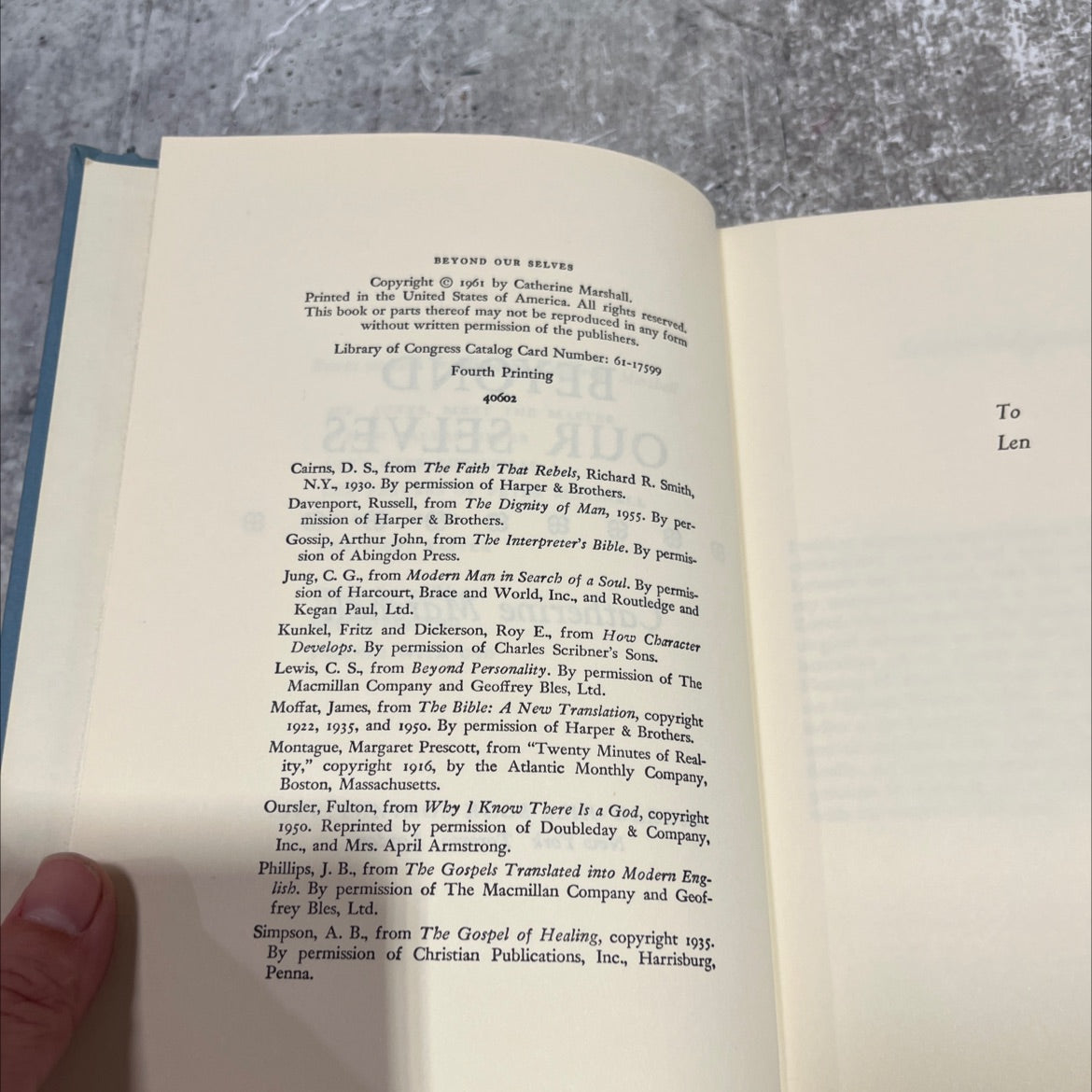 beyond our selves book, by Catherine Marshall, 1961 Hardcover image 3