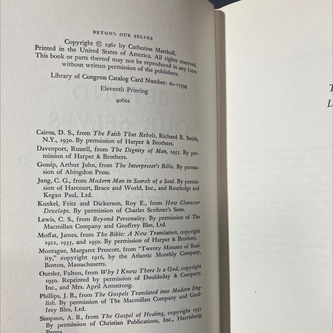 beyond our selves book, by Catherine Marshall, 1961 Hardcover image 3