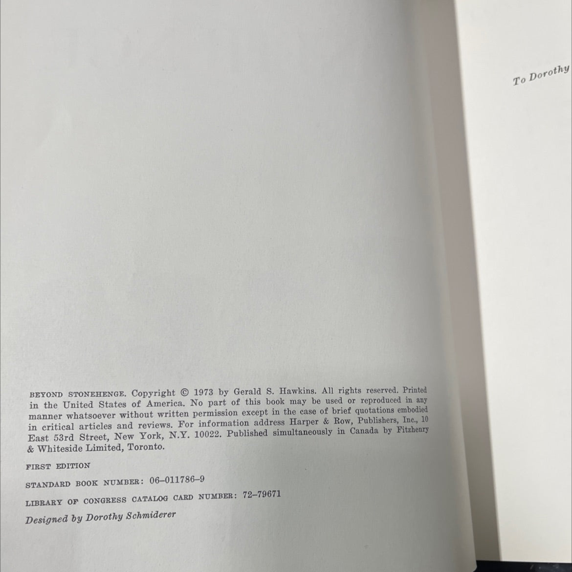 beyond stonehenge book, by gerald s. hawkins, 1973 Hardcover image 3