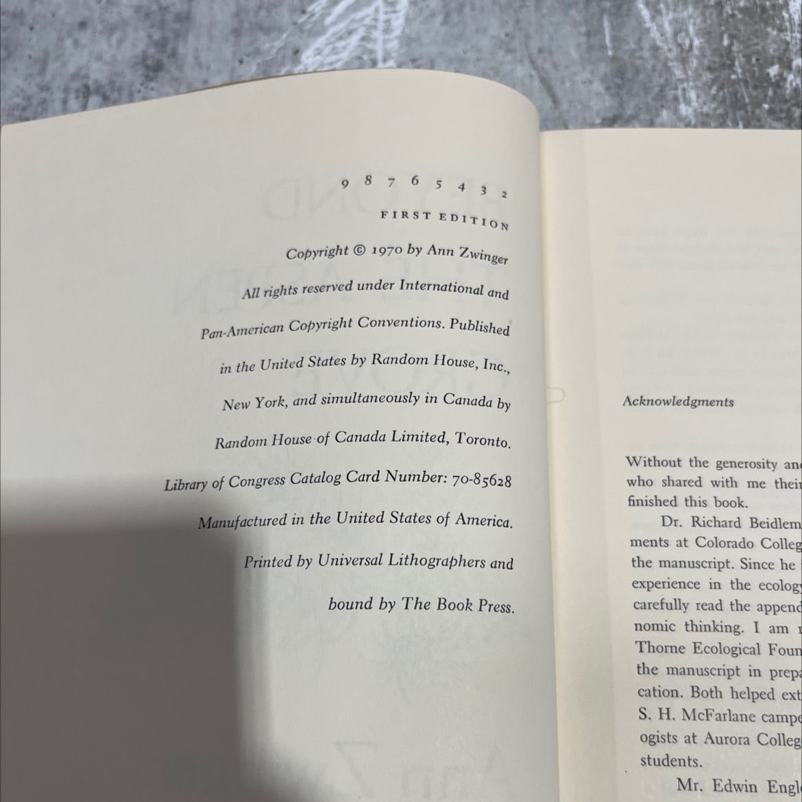 SIGNED beyond the aspen grove book, by Ann Zwinger, 1970 Hardcover, First Edition, Vintage image 3